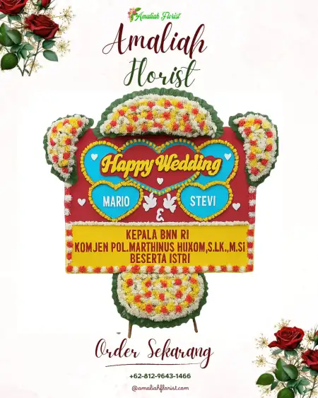 Papan Bunga Pernikahan Papar